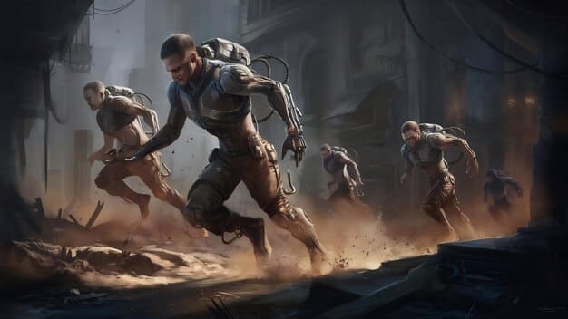 A dynamic action shot of a game character in combat, highlighting the game's visual effects, character design, and overall intensity of the gameplay.