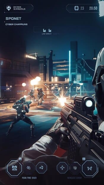 A screenshot from a modern Call of Duty game, showcasing the user interface and in-game action. The image should highlight the detailed graphics and fast-paced gameplay that the franchise is known for.