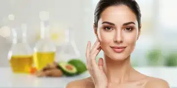 Mulher com pele radiante e saudável, simbolizando os benefícios dos nutricosméticos de dentro para fora.