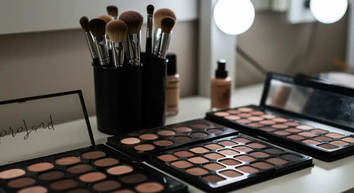 Pincéis e paletas de sombras essenciais para criar o efeito esfumado nos olhos.