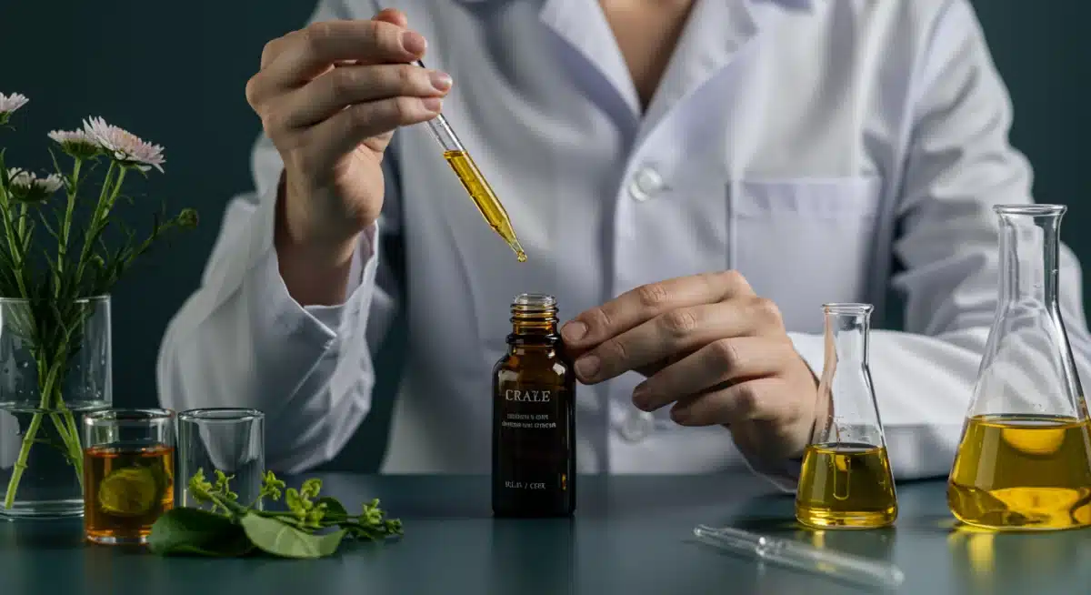 Scientist developing new skincare formula in laboratory