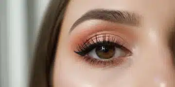 Flawless eye makeup, smooth under-eye, no creases, perfect eyeshadow application