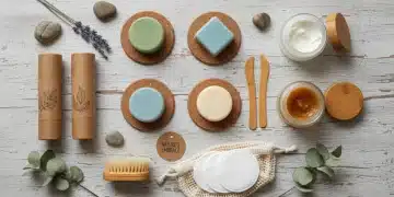 Eco-friendly skincare products on a wooden surface, highlighting sustainable beauty choices.