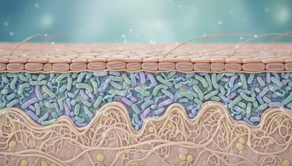 Healthy skin barrier with balanced microbiome