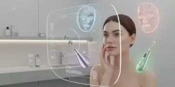 Woman integrating advanced skincare technology devices into her beauty routine for glowing skin