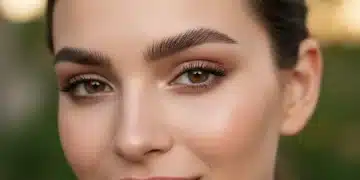 Woman with perfectly groomed, natural brows
